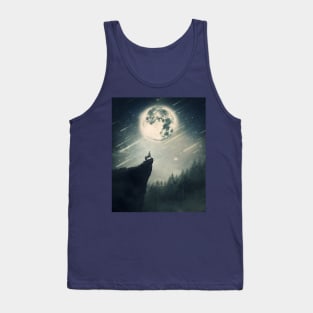 Wolf howls at the Moon Tank Top